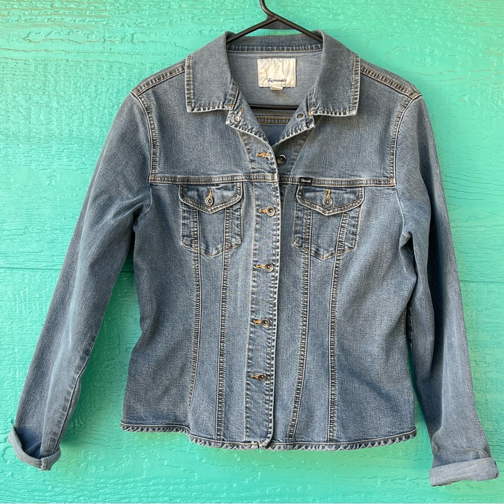 Faonnable Stretch Denim Jacket Fitted Style Size … - image 2